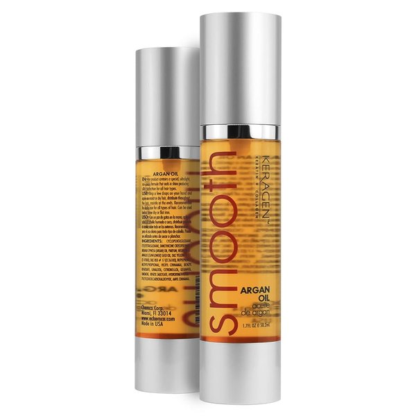 KERAGEN - Nourishing Hair Serum for Dry Damaged Hair - Argan Oil for Hair Treatment - Brilliant Shine, Heat Protection with Paraben, Phthalate and Sulfate Free Formula (1.7 Oz)