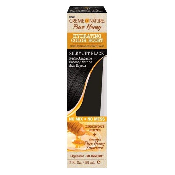 Creme Of Nature Pure Honey Color Boost Slky Jet Black 3 Ounce (89ml) (Pack of 3)