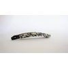 Slim black creme and beige marbled banana hair claw clip for fine hair