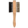 GranNaturals Small Double Sided Boar Bristle Hair Brush for Men - Soft + Medium HairBrush for 360 Waves, Smoothing, Fades, Beards, Barber, Slick Back Hair