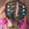 YISSION 100Pcs Mini Flower Hair Clips for Girls Small Hair Clips Cute Flower Claw Clips Toddler Baby Hair Clips Flower Clips for Hair Kids Hair Accessories For Girls Women (Blue Series)