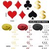 Pre-Strung Casino Party Decorations - 11PCS Casino Theme Happy Birthday Banners Red Black Poker Birthday Party Decorations Casino Hanging Swirl Decor Supplies Casino Games Birthday Party