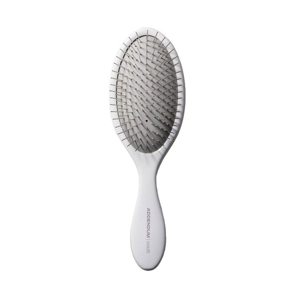 Addendum Hair Wet Brush Stainless Steel White Brush - Fine Stainless Steel Bristles Ergonomically Designed Handle, Luxury Brush