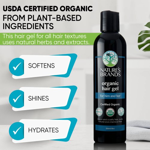 Hair Gel Organic 8 Oz Bottle Made By Herbal Choice Mari