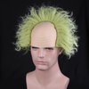 RightOn Green Wig with Bald Cap Costume Wig for Men and Women Short Curly Wig Green Wig Bald Cap Wigs for Cosplay Halloween