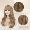 SOFEIYAN Long Blonde Wigs for Women Layered Synthetic Hair Wig With Bangs Natural Wave Wig Synthetic Heat Resistant Full Wigs for Halloween Daily Party, Cool Blonde