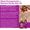 Difeel Pomegranate & Manuka Honey Premium Hair Oil 8 oz. - Growth Stimulating, Moisturizing & Strengthening Hair Oil for Dry, Damaged Hair