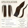 Full Shine Brown Hair Ponytail Extension Real Hair Medium Brown Wrap Around Ponytail Straight Ponytail Hair Extensions for Women Short Hair 70Grams 12Inch