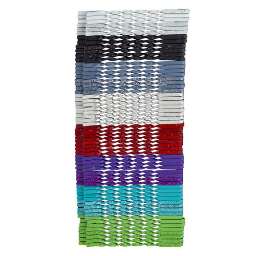 LUX ACCESSORIES Glittery and Plain Hair Pins 6 Pieces Each Color Set of 60