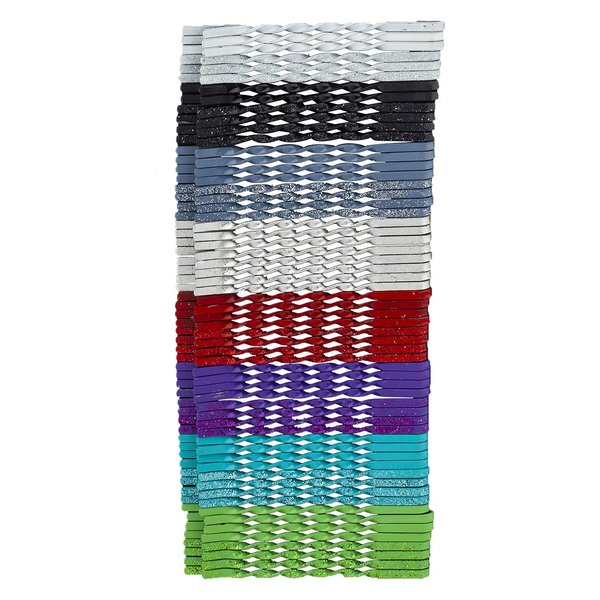 LUX ACCESSORIES Glittery and Plain Hair Pins 6 Pieces Each Color Set of 60