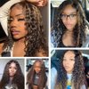 Highlight Ombre Lace Front Wig Human Hair 1B/30 Black Brown 13x4 HD Lace Frontal Wigs Pre Plucked With Baby Hair Deep Wave Ombre Honey Blonde Human Hair Wigs for Black Women 180% Density 32 Inch