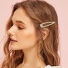 5Pcs Rhinestone Snap Hair Clips, Water Drop Crystal Snap Hair Barrettes, Glitter Shining Metal Snap Hair Clips, Glittering Hairpins Headwear Hair Accessories for Girls Women