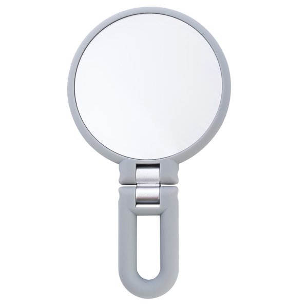 Danielle Magnification Folding Makeup Mirror, Grey, 15X