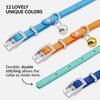CollarDirect Leather Cat Collar with Bell - Kitten Collar, Small and Big Cat Collar for Boy Cats, Girl Cats with Safety Elastic Strap (Neck Fit 8"-11", Mint Green)