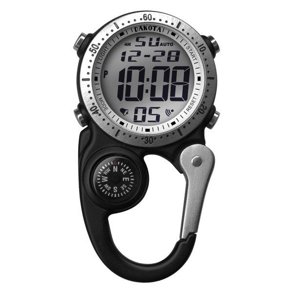 Dakota Light Digital Backpacker. Alarm, Stopwatch, Timer and Dual Time, Outdoor Gifts for Men and Women, Tactical Digital Watch (Black)