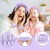 ACO-UINT 6Pcs Spa Headbands and Wrist Washbands Set, Skincare Headbands Sponge Face Wash Headband Makeup Headband, Terry Cloth Headbands Face Towel Wristbands Puffy Hair Band for Washing Face