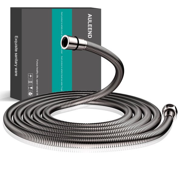 auleend 118 inch (3 m) encrypted shower hose 304 stainless steel metal - Extra long shower hose - Replacement handheld shower head - High pressure hose -brushed nickel