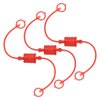 PATIKIL 3/4" ISO-A Hydraulic Coupler Male Dust Cap and Female Plug Cover, Set of 3 Rubber Quick Disconnects Port Plug Cover Fittings Red Cap with Retention Ring