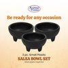 Alpine Cuisine Small Salsa Bowls (Molcajete) 3pc Set, Food Grade Plastic Material, Heavy Duty & Easy to Clean, Multi-Purpose Salsa Bowl for Serving, Durable & Dishwasher Safe
