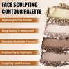 WALULAN Beige Glittering Face Palette,Stereo for Face Retouching, Eye Shadow Highlighting Shadow Finish Palette, Natural，Low Saturation Makeup Contour Face Palette