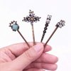 10PCS Retro Hair Pins Vintage Hair Clips Elegant Crystal Rhinestone Hairpins Metal Bobby Pins Hair Accessories for Women Ladies and Girls Headwear Styling Tools