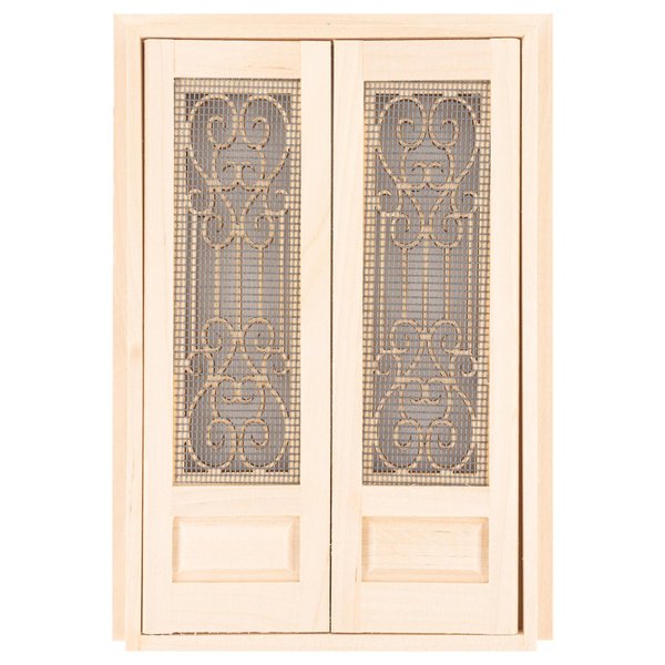 AUEAR, 1:12 Dollhouse Miniature Furniture Unpaint Wooden Doors for DIY Scene Doll Home Furniture Craft (2 Horizontal Panel)