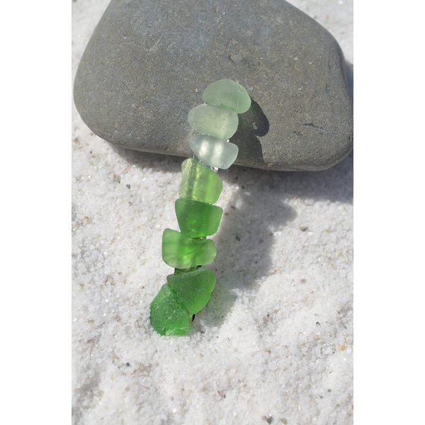 Gorgeous Shades of Genuine Green and Aqua Sea Glass French Barrette Hair Clip