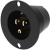 Journeyman-Pro 5278 15 Amp 120-125 Volt, NEMA 5-15 Flanged Inlet, Black Commercial Grade, 2 Pole-3 Wire, Straight Blade Plug Charger Receptacle