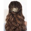 Catey Flower Bride Wedding Hair Clip Gold Hair Comb Rhinestone Wedding Hair Piece Baroque Bridal Hair Clip Side Comb Hair Accessories for Women and Girls
