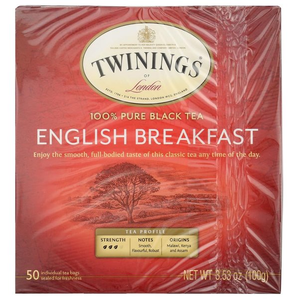 Twinings English Breakfast Tea, Tea Bags, 50 ct Boxes, 6 Pack