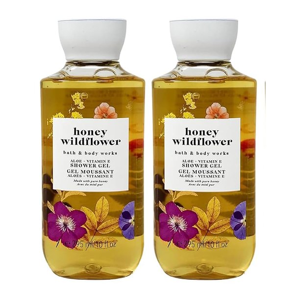 Bath & Body Works Signature Collection Shower Gel For Women10 fl oz Pack Of 2 (Honey Wildflower)