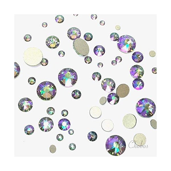 SWAROVSKI CRYSTAL PARADISE SHINE (001 PARSH) 144 pcs 2058/2088 Crystal Flatbacks rhinestones nail art mixed with Sizes ss5, ss7, ss9, ss12, ss16, ss20, ss30