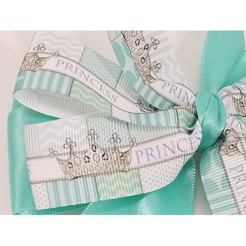 Princess on Aqua Hair Bow