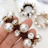 Pearl Elastic Hair Bands Rubber Hair Ropes Ponytail Holders Hair ring headgear Crystal Beads Stretchy Bracelet Hair Ties for Women Girls Hair Ropes Accessories 3pcs