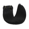 QueenYoung Clip in Hair Extensions Real Human Hair 9pcs 130g Jet Black Hair Extensions Straight Natural Soft Thick Remy Extensions Straight Clip in Hair Extensions Human Hair 22inch Jet Black Color