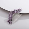 Chargances Bridal Crystal Hair Comb Purple Wedding Rhinestone Hair Side Comb Fashion Handmade Hair Accessories for Bride Wedding Prom Flower Girl Headpieces (Purple)