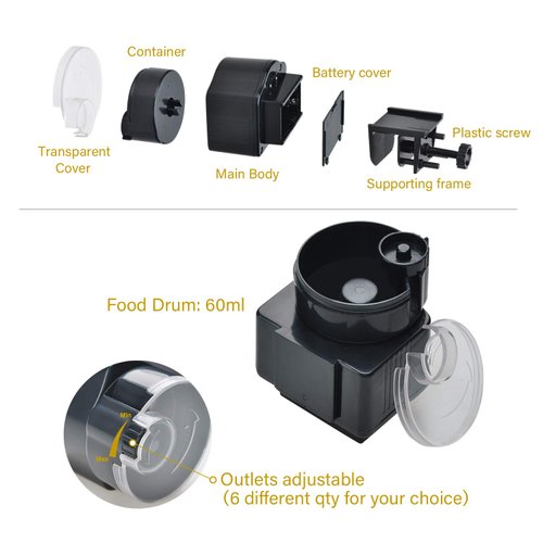 Lychee Aquarium Fish Feeder Vacation Aquarium Automatic Fish Food Dispenser Tank Feeder Timer Auto Feeders for Holiday Vacation Fish Dispenser (AF-2003)