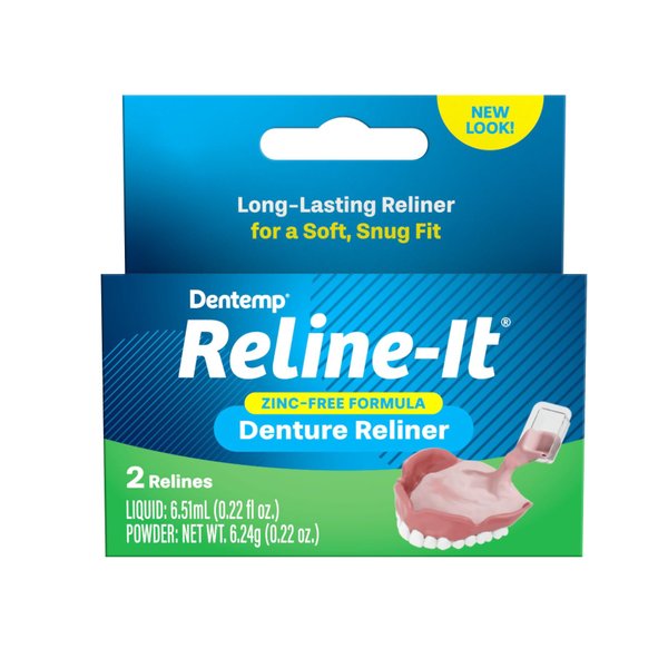 Dentemp Denture Reline Kit - Advanced Formula Reline It Denture Reliner (Pack of 1) - Denture Kit to Refit and Tighten Dentures for Both Upper & Lower Denture