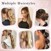 SEGO Pro Ponytail Extensions Human Hair Long Straight Ponytail Hair Extensions with Magic Paste Wrap Around Clip in Ponytail Extensions Real Human Hair,22inch #1B Jet Black,95g