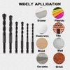 【 New 】6pcs Black Masonry Drill Bits Set, Mgtgbao Ceramic Tile Drill Bits Carbide Tip for Glass, Brick, Tile, Concrete, Plastic and Wood with size 6mm(1/4”), 8mm (5/16”), 10mm (3/8”), 12mm (1/2”).
