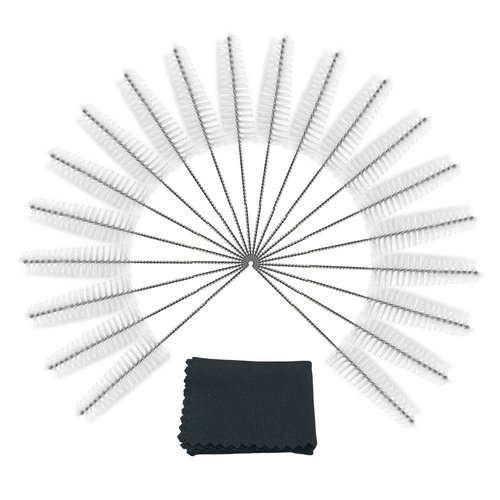 Hearing aid Vent earhook Tube Cleaning Brush Cleaning kit Hearing Amplifier Cleaning Tools Accessories (White, Pack of 20)