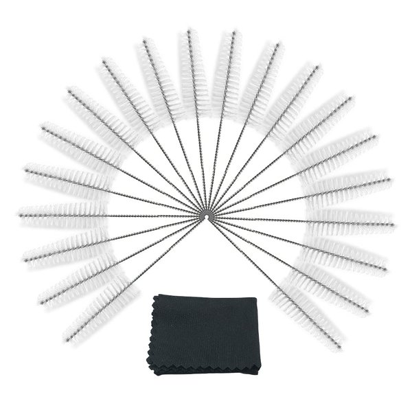 Hearing aid Vent earhook Tube Cleaning Brush Cleaning kit Hearing Amplifier Cleaning Tools Accessories (White, Pack of 20)