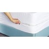 Queen Size Vinyl Mattress Protector Zippered Encasement Cover 100% Waterproof Prevent Stains and Spills White