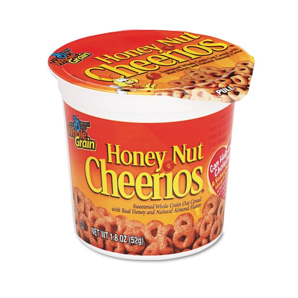 Honey Nut Cheerios Cereal Cup, Honey, Heart Healthy Breakfast Cereal, Gluten Free Cereal with Whole Grain Oats, 10.8 Ounce, 6 Count