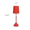 Simple Designs LT3018-RED Table Lamp with Fabric Shade and Hanging Acrylic Beads, Red