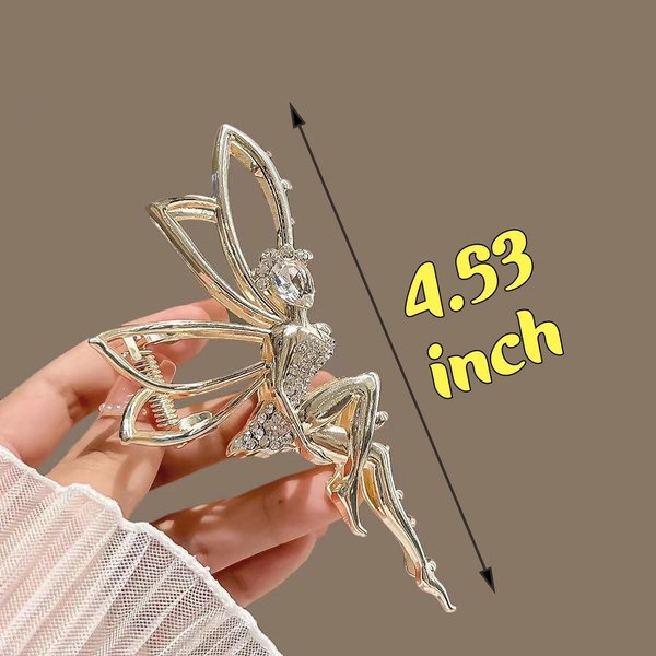 1 Pcs Gold Elf Hair Clip Metal Hair Clips for Girls Rhinestone Hair Claws Fairy Hair Claw Clips，Clips and Barrettes