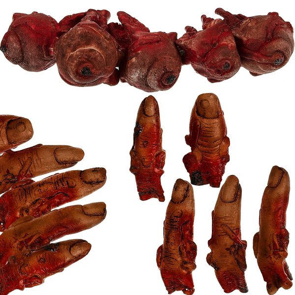 15 Pieces Halloween Broken Fake Body Parts Decoration Scary Fake Fingers Eyeballs Horror Props Halloween Haunted Room Vampire Zombie Horror Party Favors