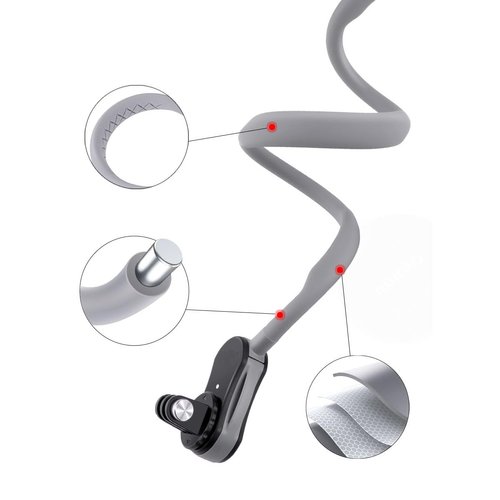 Lupholue POV Neck Mount with Chest Strap Extendable Arm Smartphone Mount Compatible with GoPro Hero 12 11 10 9 8 Session DJI AKASO APEMAN Xiaomi Yi SJCAM Action Camera