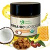 Organic Coconut Lip Scrub – 0.7oz – USDA Organic, Fair Trade, Sugar, Jojoba Oil, Beeswax, Coconut Oil, Calendula Extract