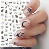 Indian Nail Art Stickers, Feather Alien Moon Star Eyes Tribal Totem Skull Nail Sticker, 3D Self-Adhesive Nail Art Decals Design, Nail Decal Supplies for Women Manicure DIY Nail Decoration (6 Sheets)